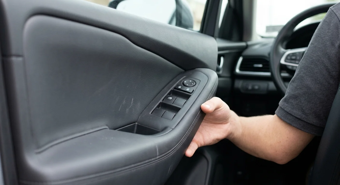 Car door panel with a power lock switch