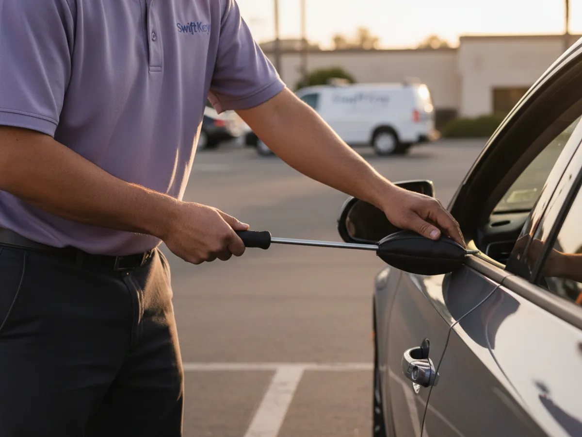 Car Lockout detail work by a locksmith in Rainbow, CA