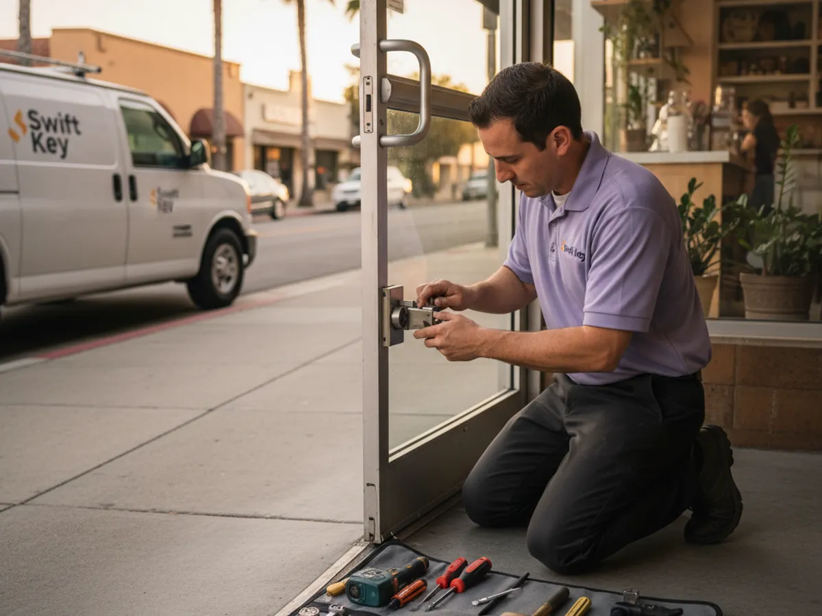 Commercial detail work by a locksmith in Rainbow, CA
